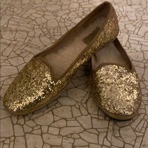 Gold sequin UGG flats